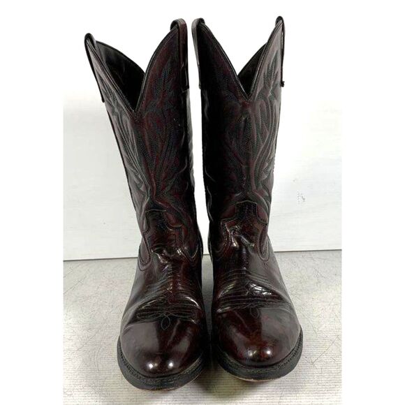Laredo Brown Leather Almond Toe Pull-on Classic Western Men\'s Boots Size 10.5d main image 4